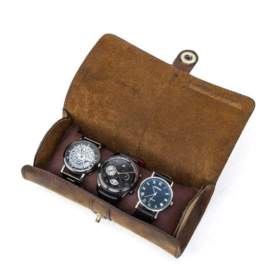 Genuine Leather Watch Roll – 3 Positions Watch Roll Pagani Design 
