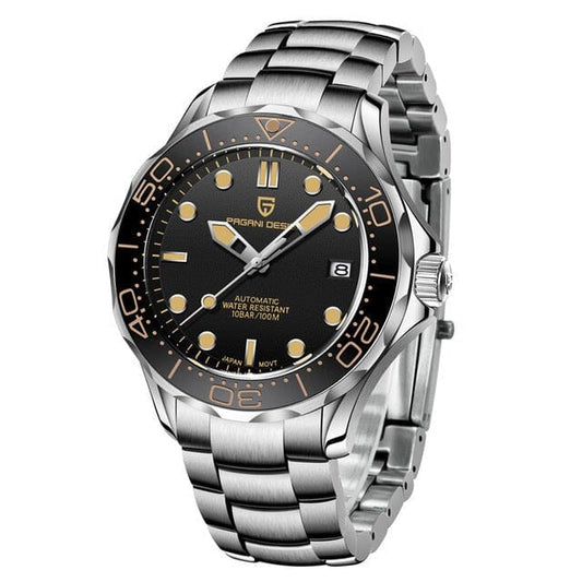 Pagani Design PD-1667 · Automatic Diving Wristwatch Pagani Design Black Steel 