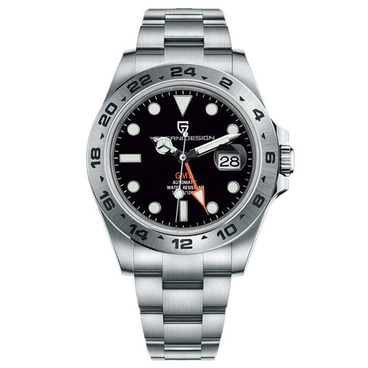 Pagani Design PD-1682 V2 Mechanical Automatic Watch Pagani Design Pearl DG5833A GMT Black with Steel + Nylon Strap 