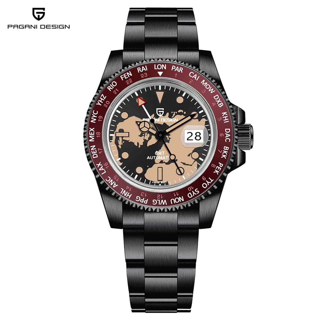 Pagani Design PD-1758 Wrist Watches Pagani Design Black red map PD 1758 