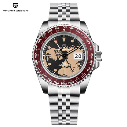 Pagani Design PD-1758 Wrist Watches Pagani Design Silver red map jubilee PD 1758 