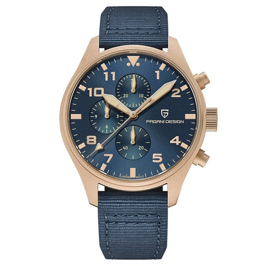Pagani Design PD-1703 Chronograph – gold with blue nylon strap – 